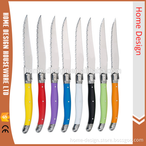 6pcs Colorful Laguiole steak knife set